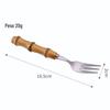 Talheres com cabo de bambu, faca e garfo ocidentais para bife, bolo, sobremesa, colher, faca e garfo de aço inoxidável, conjunto de talheres para presente