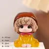 Cabelo Cacheado Luminoso Cacau Caixa Surpresa Resina Boneca Fofa Pequenos Enfeites Decorativos de Mesa para Escritório Enfeites Fofos Feitos à Mão