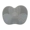 Estropajo de Silicona Personalizado para Manzanas con Ventosa Limpiador de Brochas de Maquillaje Portátil Artefacto para el Hogar Herramienta Fábrica Dedicada Venta al por Mayor
