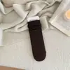 Calcetines de Mujer de Color Sólido Sencillos Estilo Japonés hasta la Mitad de la Pantorrilla, Calcetines Largos de Base Color Café, Calcetines Holgados, Rayas Verticales Estilo Coreano para Otoño e Invierno