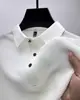 Camiseta de Malla de Seda Helada de Manga Corta de Gama Alta para Verano Camisa de Hombre Cuello de Camisa Color Sólido Camisa Polo de Negocios para Hombre Ropa de Hombre de Manga Media
