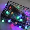 Cadena de luces LED de bola impermeable para exteriores, tienda de campaña, toldo de camping, luz decorativa ambiental, bola de burbuja de cristal, cadena de luces de colores