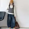 Conjunto de Duas Peças Falso Listrado para Meninas Primavera e Outono Fofo para Crianças Médias e Grandes Casual Elegante Malha Duas Peças Conjunto Infantil Novo Estilo