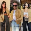 Jaqueta da moda versátil de 3 cores com lantejoulas, gola alta pequena, item popular de venda cruzada europeia e americana do AliExpress