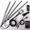 Luz Ambiental para Pies de Coche de Uno a Cuatro Luces LED Controladas por Sonido Ocho Colores 72 LED Ritmo Musical Luz de Ambiente para Pies 64 Colores