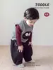Chaleco de punto para niños, conjunto de invierno para bebés niños, chaleco con estampado de pájaros, suéter, camiseta básica, pantalones de algodón forrados de polar, ropa para niños