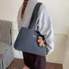 Bolsa de Lona Xadrez Estilo Coreano Feminina 2026 Nova Casual Elegante Bolsa Tote de Grande Capacidade Bolsa de Ombro para o Dia a Dia