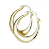 Pendientes de aro estilo minimalista transfronterizos con diseño redondo geométrico brillante chapado en oro, que ofrecen una sensación de lujo ligero y alta gama, adecuados para el uso diario.