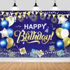 Fondo de fiesta de cumpleaños nuevo transfronterizo 2027, fondo de decoración festiva con diseño de globo y pastel de cumpleaños impreso en alta definición