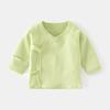 Ropa interior de media espalda para bebé recién nacido, sin huesos, de terciopelo, para primavera y otoño, con lazo, ropa de monje de luna llena, top de bebé para las cuatro estaciones