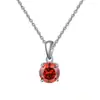Colgante Mosang Diamante 2 quilates Piedra de Color Estilo Europeo y Americano Montura de Cuatro Garras Circonita Súper Brillante Transfronterizo Collar para Mujeres