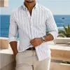 Camisa masculina casual listrada de comércio exterior da Amazon, camisa social de manga longa sem ferro, direto da fábrica de origem, dropshipping disponível