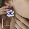 Brincos de Acrílico Azuis, Acessórios de Orelha Amarelos Fofos, Pingentes Clássicos, Flores de Acrílico, Cores Roxas e Vibrantes, Transfronteiriço