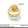 Anillos Vintage de Acero Inoxidable Transfronterizos con Malaquita y Turquesa, Diseño de Nicho, Joyería de Mano Versátil y Elegante de Acero de Titanio al por Mayor