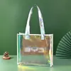 Bolsa de Plástico PVC Bolso de Mano Bolsa de Empaque para Cosméticos Bolsa Láser de Colores Bolso Transparente Bolsa para Compras Regalo Personalización