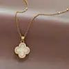 Cadena para suéter de trébol para mujer, moda otoño e invierno, collar elegante estilo Chanel, nicho de lujo ligero, popular en ins, cadena de clavícula de red roja
