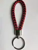 Chaveiro de corda de couro acessórios de chaveiro trançados chaveiro de metal argola de chaveiro pingente de chave de carro acessórios de bolsa