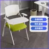 Silla Plegable de Entrenamiento con Mesa, Diseño Moderno y Sencillo, Silla de Conferencia Reclinable con Ruedas, Móvil