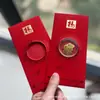 Adesivos de Telefone de Ouro Puro 999 para o Festival da Primavera, Artesanato em Metal de Envelope Vermelho de Alta Qualidade, Presentes para Reunião Anual