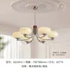 Lámpara de Restaurante Estilo Crema Madera Maciza Retro Lámpara de Araña Estilo Mid-Century de Gama Alta para Sala de Estar Dormitorio Vidrio Celebridad de Internet Dormitorio Principal Nórdico
