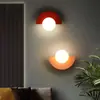 Lámpara de pared moderna minimalista colorida macarrón habitación infantil arte nórdico pared de fondo de sala de estar accesorio de iluminación LED luz blanca hierro