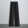 Pantalones de traje para mujer, pantalones cálidos de lana para otoño e invierno, de cintura alta, fluidos, de pierna ancha, nuevo estilo 2025, holgados, de pierna recta, pantalones casuales