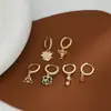 Moda estilo coreano nuevo un tarjetero tres pares pendientes de diseño personalizado conjunto regalo para amigas pendientes de botón de oreja de moda