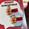 Pasador de terciopelo rojo navideño alce árbol de Navidad clip lateral corazón de niña clip de flequillo de alto valor adornos para la cabeza de otoño e invierno