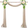 Decorações de Casamento Populares de Gaze Transfronteiriça para Arcos de Gramado ao Ar Livre, Cortinas de Arranjo de Casamento, Cortinas de Chiffon com Pérolas