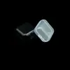 Caixa Plástica Transparente para Protetores Auriculares Mini Caixa Quadrada Pequena Caixa de Armazenamento para Unhas Artísticas Joias Anzóis Ferragens Peças Pequenas Compartimento Único com Tampa