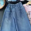 Ropa para Niñas Estilo Nuevo Primavera y Otoño 2026, Jeans de Pierna Ancha Bordados y con Pedrería, Pantalones Largos Casuales al por Mayor