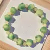Pulsera de Raíz de Bodhi de Garra de Gato Quemada con Carbón para Estudiantes, Cuentas de Bodhi de Jade Blanco Suave para Mujeres, Pulsera para Jugar para Aliviar el Estrés