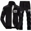 Traje deportivo para hombre, primavera y otoño, cárdigan, suéter, chaqueta, joven, ocio, moda, para correr, ropa deportiva, conjunto de dos piezas