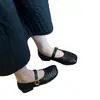 2026 Zapatos Planos Tejidos Hechos a Mano Estilo Retro para Mujer de Cuero Suave Suela Suave Estilo Romano con Una Hebilla Zapatos Mary Jane Franceses
