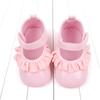 Zapatos de princesa de encaje de moda color liso para bebé de 0 a 1 año suela suave piel sintética zapatos para niños pequeños velcro BHX3106