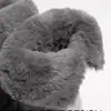 Botas de Nieve Largas Gruesas con Suela Gruesa y Forro de Felpa Gris para Mujer, Nuevo Estilo Invierno 2026, Convertible de Caña Alta, Calzado Caliente de Algodón de Doble Uso
