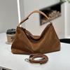 Bolso de Mujer Cuero Genuino Acabado de Ante de Alta Gama Cuero Vacuno Encerado Bolso de Mano Bolso Bandolera Mano Bolso de Ante Suave 2024 Nuevo
