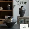 Vaso Cerâmico Zen Retrô Jingdezhen Arranjo de Flores Decorações Florais Hidropônicas Sala de Estar Doméstica Cerâmica Grossa Enfeites Artesanais