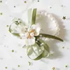 Flor de Muñeca para Dama de Honor de Boda Rosa Rosa Pulsera de Grupo de Hermanas Flor Suministros de Boda Flor de Mano para Grupo de Damas de Honor Boda