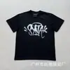 Camiseta de Manga Corta con Estampado de Letras Hip-Hop Americano Synaworld para Hombre, Top Casual Holgado de Cuello Redondo Estilo Europeo y Americano, Verano