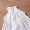 Vestido de Alcinha para Meninas Verão 2025 Novo Infantil Branco Puro Bordado em Renda Alça Vestido Princesa Comércio Exterior Atacado