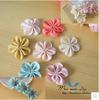 Accesorios de joyería DIY material hecho a mano 4CM color caramelo cosido a mano flor de tela de cinco pétalos flor de gasa flor accesorios para el cabello