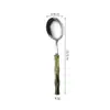 Conjunto de Talheres de Aço Inoxidável 304 Estilo Bambu Acrílico Criativo Estilo Ocidental para Uso Doméstico Garfo de Sobremesa Colher de Sobremesa Colher de Sopa