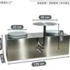 Mesa de centro de acero inoxidable estilo industrial, silla de comedor acrílica plegable, popular en cafeterías de té con leche