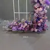 Nuevo Arreglo Floral Jardín Monet Púrpura Boda Escenario Camino Guía Decoración Floral Camino Guía Boda Arte Floral para Ventana