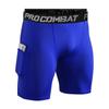 Shorts de corrida de maratona masculino plus size, calças justas de fitness de secagem rápida, alta elasticidade, ciclismo, esportes, calças de treinamento de compressão de cinco pontos