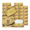 Papel Tissue Qingfeng Edição Dourada Espesso e Macio 4 Folhas 80 Folhas Tamanho M, Caixa Fechada com 24 Pacotes, Pacote Econômico Doméstico para Rosto, Atacado