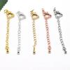 Cadena de extensión con forma de gota de agua de amor con retención de color dorado de 14 quilates, accesorio para pulsera, collar y ajuste hecho a mano