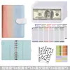 Cuaderno de Hojas Sueltas A6 Transfronterizo Cuaderno de Contabilidad de Hojas Sueltas Piel de PU Gradiente Cuaderno de Presupuesto de Efectivo Planificación Financiera Venta al por Mayor