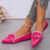 Zapatos planos puntiagudos de talla grande con combinación de colores de comercio exterior para mujer, nuevos verano 2024, de fondo suave, transpirables, de moda, tejidos